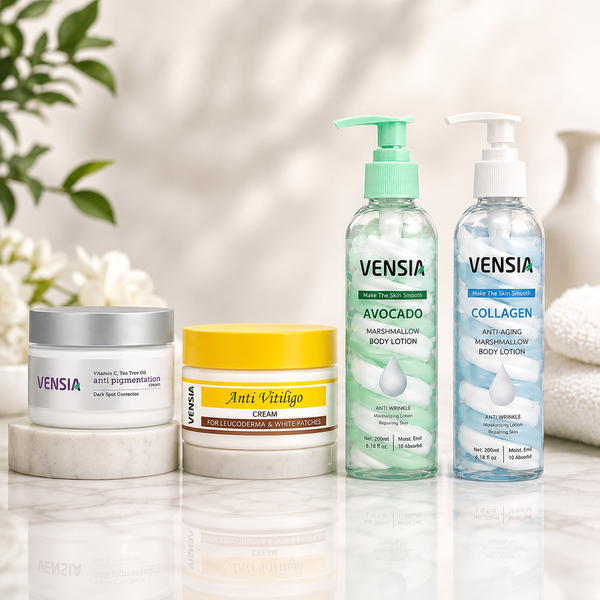 VENSIA Anti Pigmentation Cream +  Anti-Vitiligo Scar Removal Cream + Body Lotion Complete Skin Care Combo